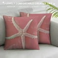 thumbnail image 3 of Qinduosi Coastal Coral Pillow Covers Inch Set of , Starfish Beach Nautical Throw Pillow Covers Outdoor Summer Farmhouse Pillowcase Linen Nautical Decor for Sofa Couch Home Bedroom Decor, 3 of 5