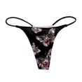 thumbnail image 3 of TSADFHJI sous-Vêtements pour Femmes String Coton Imprimé Culottes Aguichant Confort Taille Basse String Doux S Noir, 3 of 5