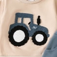 thumbnail image 4 of TOWED22 Baby Clothes Boy 6 12 18 24 Months 2T 3T 4T 5T Toddler Fall Winter Outfit Truck Embroidery Sweatshirt + Pants Set(Blazer,6-12 M), 4 of 6