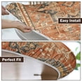 thumbnail image 6 of Vintage Round Fitted Tablecloth with Elastic Edge,Water-Resistant Wipeable Boho Brown Carpet Distressed Rust Dull Teal Tapestry Table Cover for 48-52" Stretch Table Cloth for Dinner Indoor Outdoor, 6 of 8
