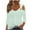 Mint Green H, variant on Bovxnpu 3/4 Length Sleeve Womens Tops, Casual Tunic Tops for Women Loose Dressy, Women's Casual Printed Shoulder Leakage Pullover Short Sleeve Top XXXL