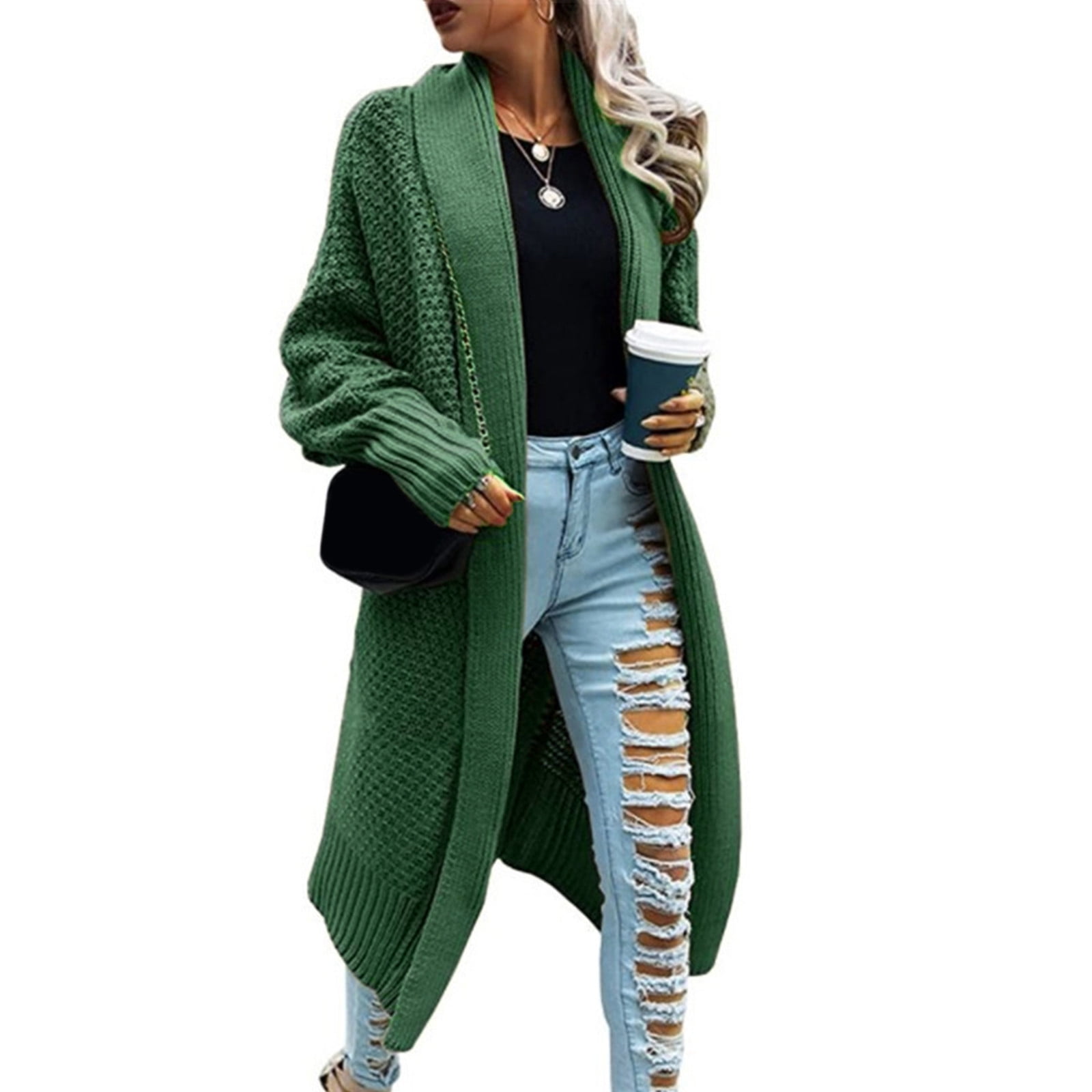 KDFJPTH Women Coat Patchwork Printing Long Sleeve V-Neck Cropped Sweater Top Womens Long Cardigan with Pockets Beach Cardigan