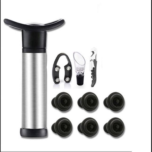 6 tapones de vacío, tapón de vino preservador de vino, juego de guardabotellas de vino sellador al vacío reutilizable mantiene el vino fresco