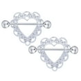thumbnail image 4 of EHJRE 2Pcs 14G Heart Shaped Nipple Rings Body Piercing Nipplerings Jewelry, 4 of 4