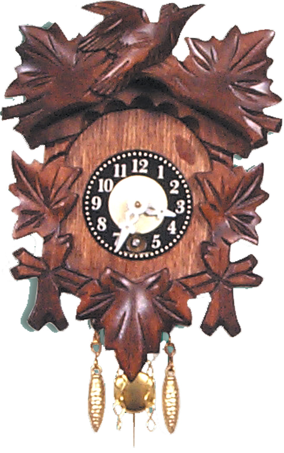 Vintage Old Wooden Leaves Birds Cuckoo Clock Parts Top Topper Trim 6 1/2" #17a 