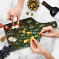 thumbnail image 4 of Peacock Cutting Board, Portrait of Animal Feathers out Vibrant Colors Birds Summer Garden, Decorative Tempered Glass Cutting and Serving Board, Wine Bottle Shape, Navy Blue Green Brown, by Ambesonne, 4 of 5