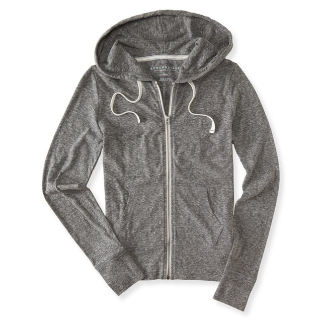 Aeropostale - Sudadera con capucha para mujer Heathered FZ, gris, mediana Aeropostale Sudadera