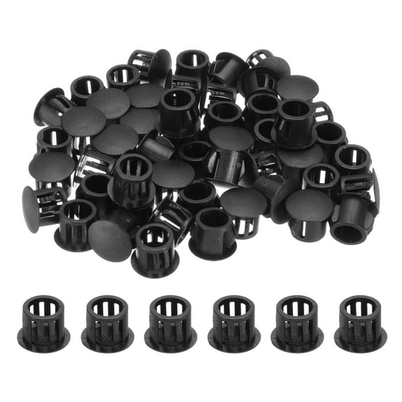 100pcs Nylon Plastic Hole Plugs, 2/5"(10mm) Round Drill Screw Hole Plugs Covers for Kitchen Cabinet Furniture Black