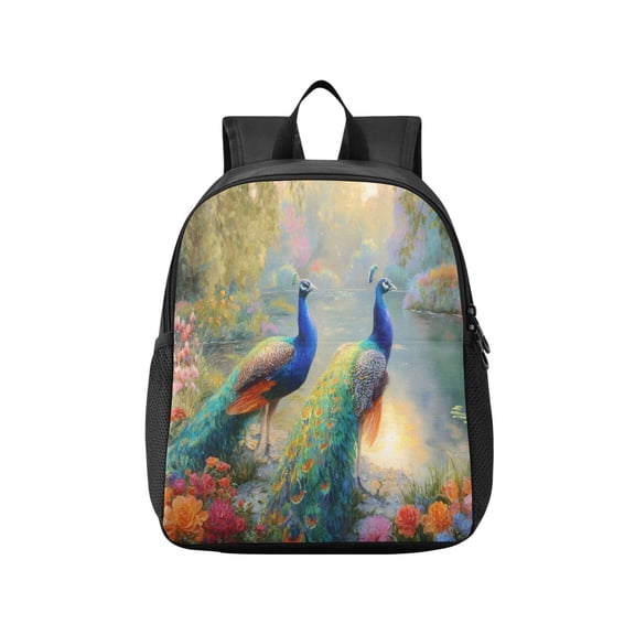Toddler Backpack Peacocks in Wonderland Waterproof Lightweight Backpack Casual Mini Daypack for Daycare & Travel