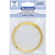 Memory Wire, Bracelet Round Flat Wire Size Medium 2.25 Inch Diameter, 12 Loops, Gold Plated