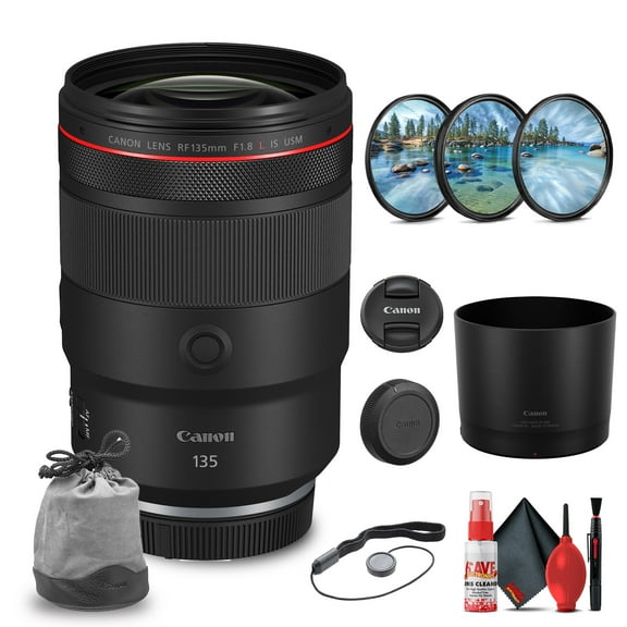Canon RF 135mm F/1.8 L IS USM with Filter Kit   Cleaning Kit   Lens Cap Keeper (International Version)
