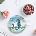 thumbnail image 4 of FMSHPON Theme Hippocampus Wood Grain Set of 6 Round Coaster for Drinks, Absorbent Ceramic Stone Coasters Cup Mat with Cork Base for Home Kitchen Room Coffee Table Bar Decor, 4 of 6