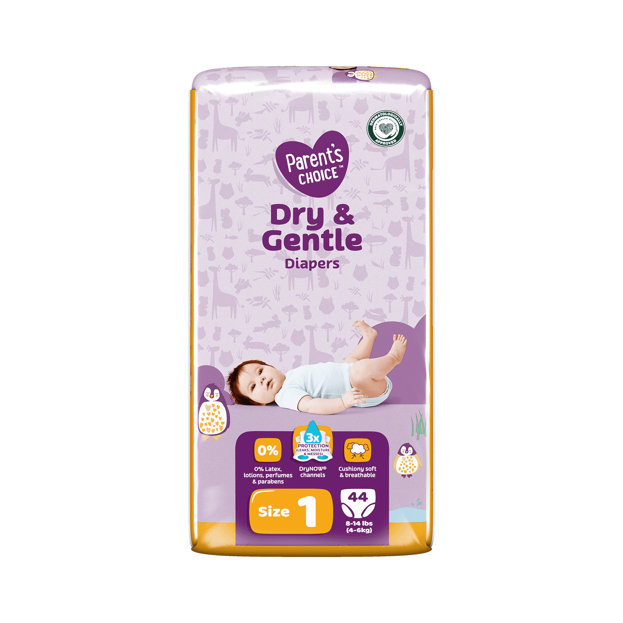 Dry & Gentle Diapers Size 1, 88 Count (Select for More Options)
