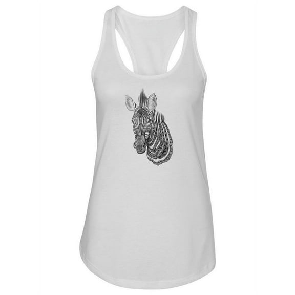 Zebra Sketch Design Tank Women -Image by Shutterstock, Female XX-Large