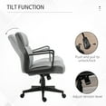 thumbnail image 4 of Vinsetto Mid Back Home Office Chai Height Adjustable Linen Fabric Desk Task Chair with Ergonomic Line Wide Seat, Thick Padding, and 360Â° Swivel Wheels, 4 of 9