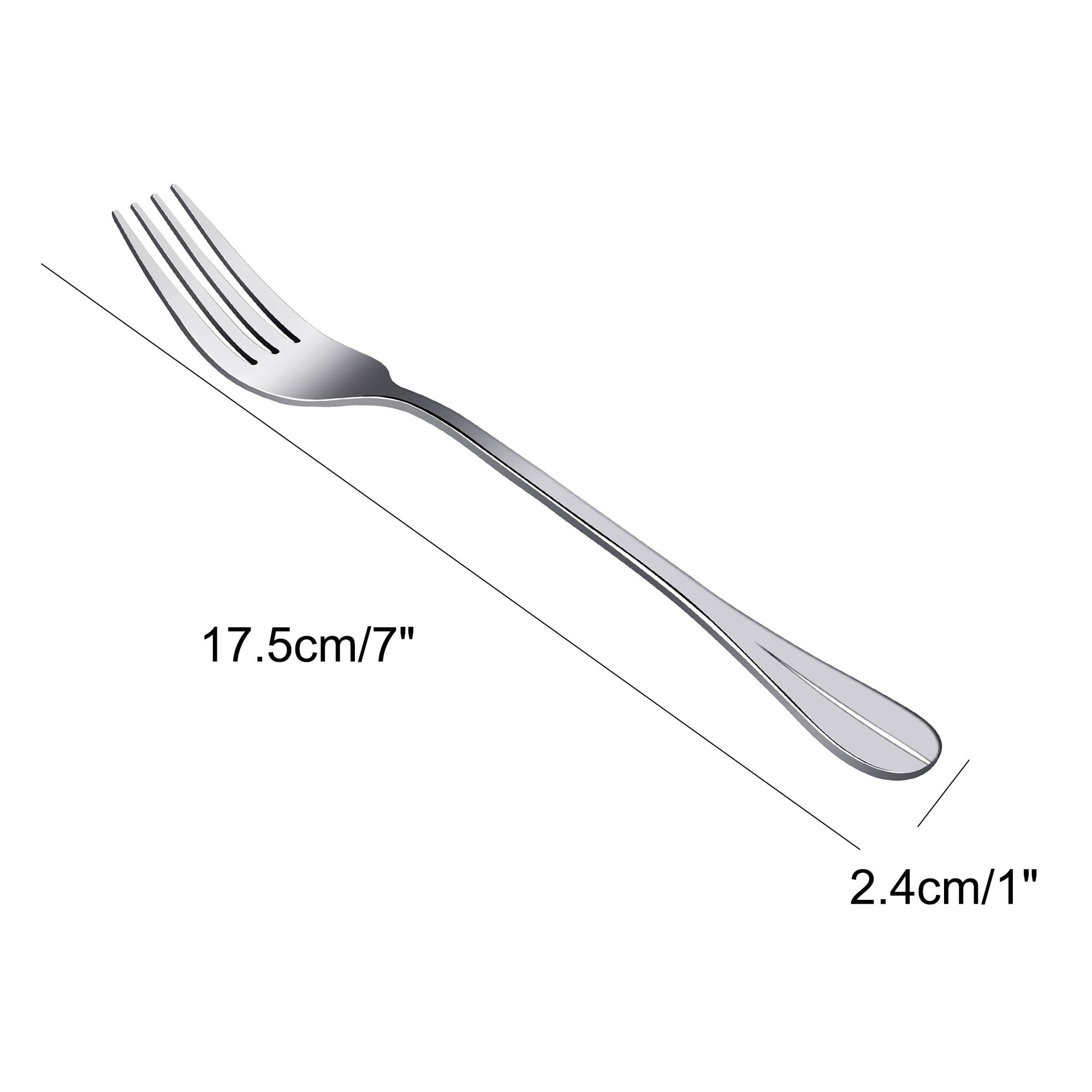 Unique Bargains Restaurant Dinner Fork Metal Serving Tableware 7" Long 8-Piece Silver