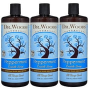 Dr. Woods Pure Peppermint Liquid Castile Soap with Organic Shea Butter, 32 Ounce (Pack of 3)