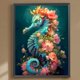 thumbnail image 1 of Pintura de diamante 5D DIY Taladro redondo completo Taladro AB parcial Decoración de caballito de mar ZQS033 Hugtrwg, 1 of 9