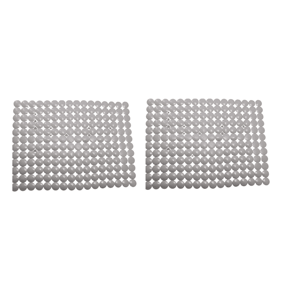 2 Pack PVC Sink Mat 16" x 12" – Cut-to-Fit Kitchen Sink Protector, Circle Design Scratch Guard for Porcelain & Stainless Steel, Quick Drain, Noise-Reducing, Dishwasher Safe (Gray)