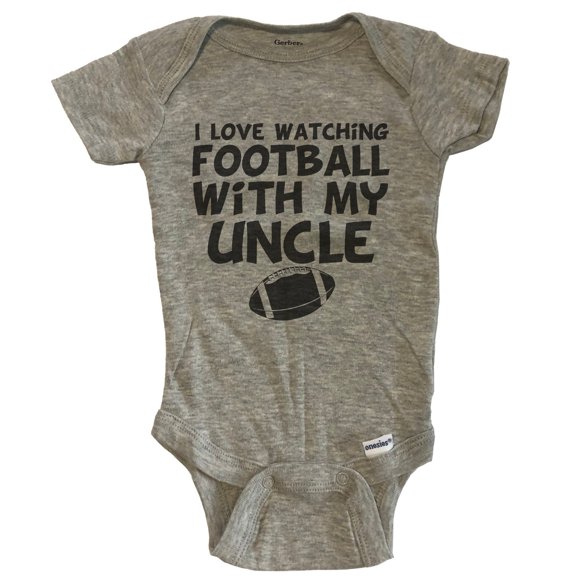 I Love Watching Football With My Uncle Baby Bodysuit - Grey