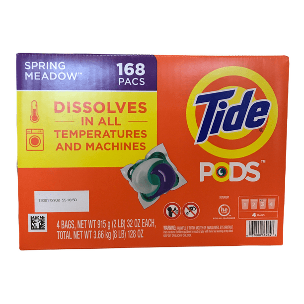 Tide PODS Liquid Laundry Detergent Pacs, Spring Meadow (168 ct.)