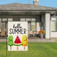 thumbnail image 3 of AMHNF Hello Summer Linen Garden Flag with Watermelon Lime Lemon Ice Cream for Spring Summer Home Outdoor Garden Yard Door Decor 12x18 inch, 3 of 5