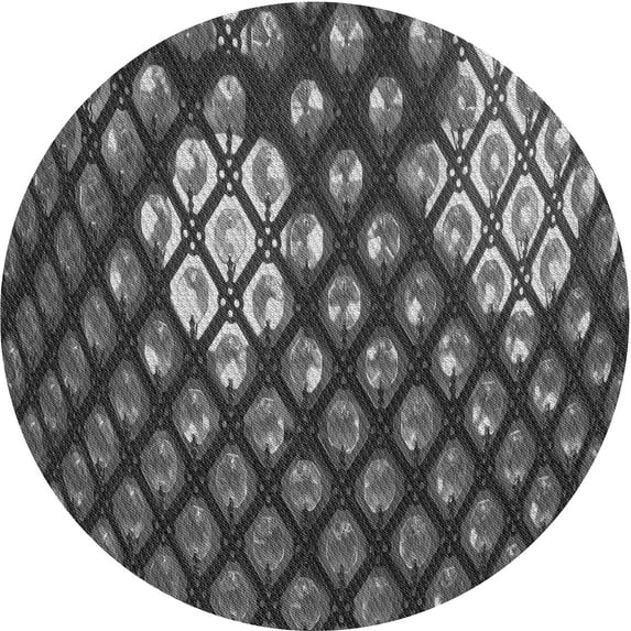 Ahgly Company Machine Washable Indoor Round Transitional Gray Area Rugs, 5' Round