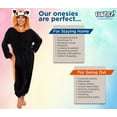 thumbnail image 5 of Unisex Adult Pajamas - Plush One Piece Cosplay Red Panda Animal Costume - Silver Lilly (Black / Orange, Large), 5 of 6