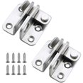 thumbnail image 1 of 2 Pieces Door Latch Padlock Straight Open Hasp Padlock Bolt Door Lock Small Anti-theft Stainless Steel Latch with 8 Screws Tiny Padlock Clasp Applicable to Various Doors, 1 of 5