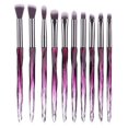 thumbnail image 1 of Juego de 10 brochas de maquillaje para ojos, color morado, con mango de diamante, para sombra de ojos, cosméticos profesionales, herramientas de maquillaje para labios y cejas, 1 of 5
