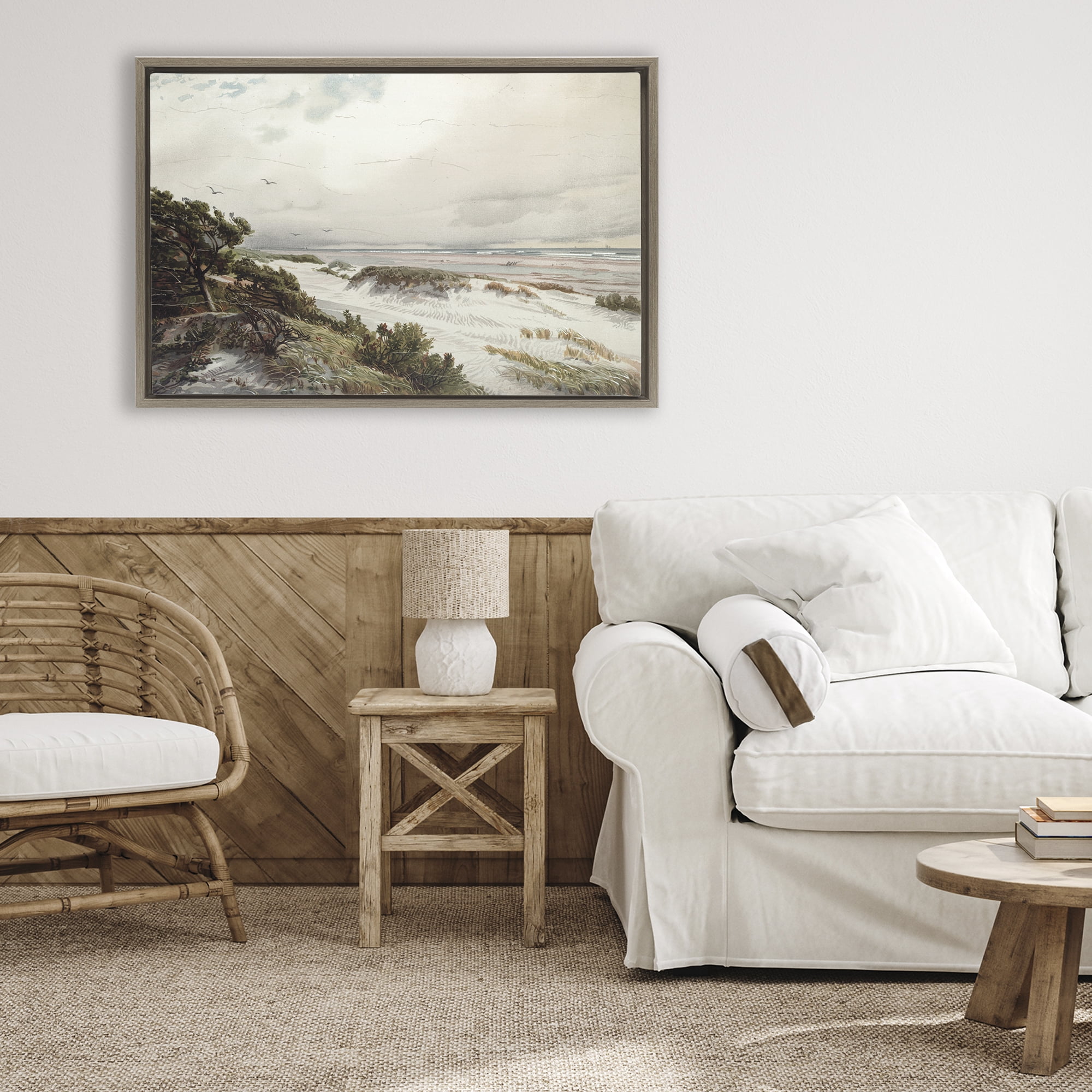 Stupell Industries Bountiful Success Beach Brown Framed Floater Canvas Wall Art, design by Lula Bijoux & co.