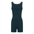 thumbnail image 7 of Women's 2025 Summer Two Piece Outfit Matching Lounge Crop Top High Waisted Shorts Sleeveless Bodycon Active Set, 7 of 7