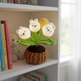 thumbnail image 3 of ddioayh Handcrafted Crochet Panda Night Light Potted Plant-Shape with Soft Glow for Home Office Decor Gift Idea Positive Emotional Support, 3 of 5