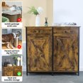 thumbnail image 2 of LAZY BUDDY Double Tilt Out Trash Cabinet, Wooden 20 Gallon Kitchen Garbage Can Holder Free Standing, 2 of 5