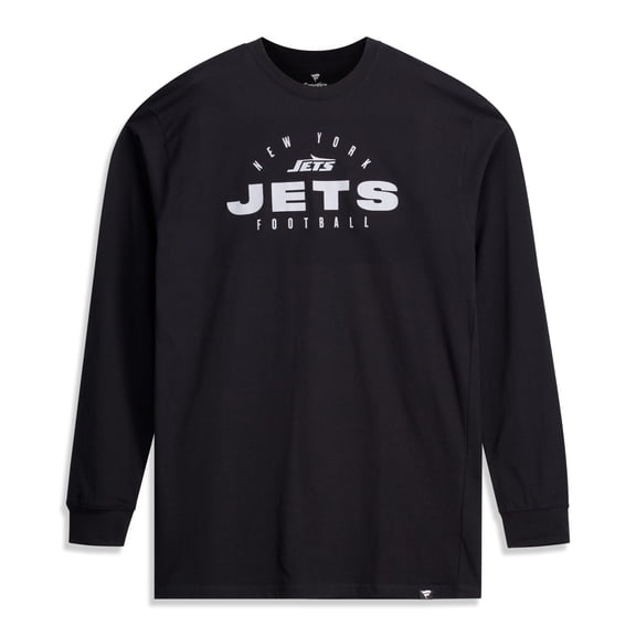 Men's Fanatics Black New York Jets Big & Tall Coverage Scheme Long Sleeve T-Shirt