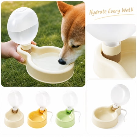 Portable Dog Water Bottle Outdoor Foldable Pet Water Dispenser Leak Proof Puppy Kitten Drinking Fountain Large Capacity Travel Waterer Bowl Station for Walking Hiking Camping