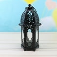 thumbnail image 2 of Vintage Windproof Candle Lantern, Glass & Wrought Iron Candlestick Holder for Indoor Outdoor Home Decor, Farmhouse Patio, Garden, Mantel and Wedding Centerpiece, 2 of 7