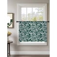thumbnail image 2 of Sheer Curtains 45 Inch Length, Dark Green Spring Floral Semi Sheer Curtains Light Filtering Window Treatment, Farmhouse Flowers Elegant Pastoral Privacy Voile Drapes for Living Room 52x45 Inch, 2 of 7