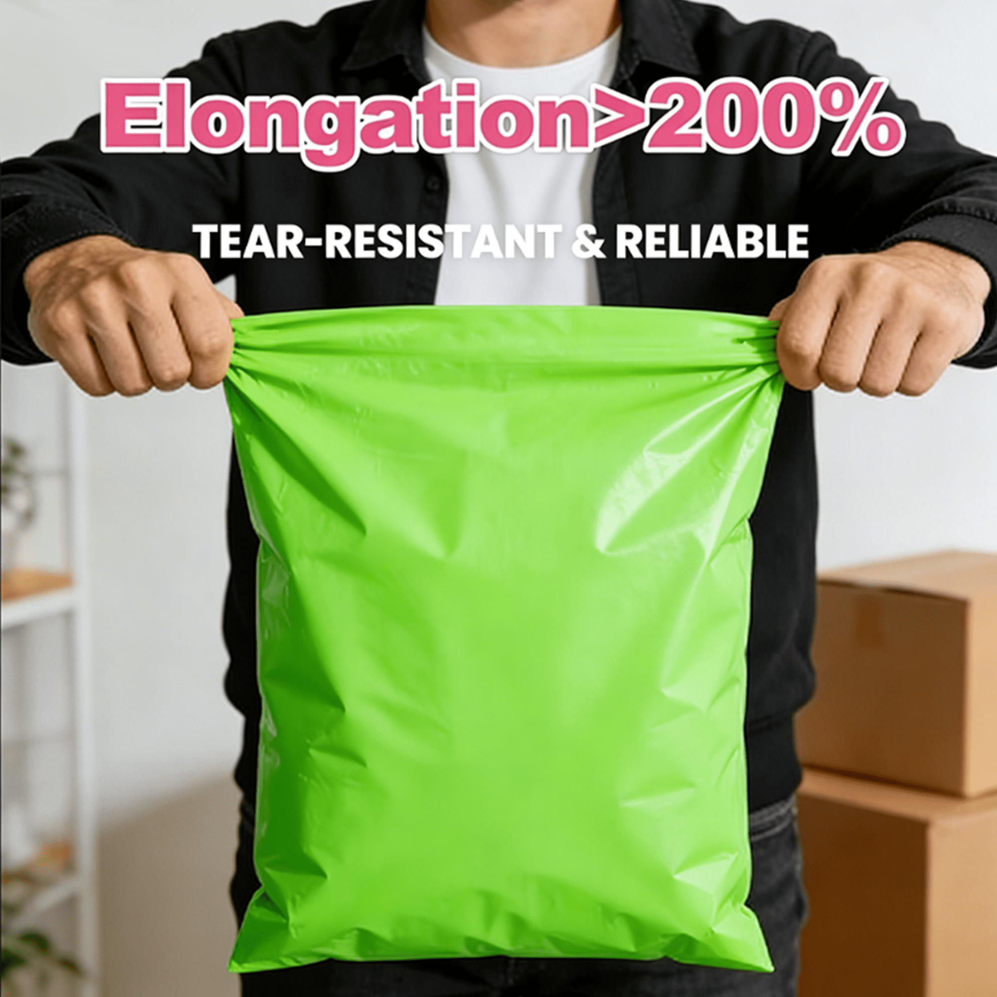 Yookia 12x15.5 Inch Poly Mailers 500 Pcs – Tear-Proof, Self-Sealing, Waterproof Shipping Bags for Clothing & E-commerce Packaging (Green)