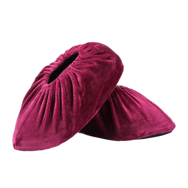 Fundas para zapatos shamjiam reutilizables antideslizantes lavables para alfombras de interior rojo oscuro