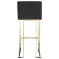 thumbnail image 4 of Pangea Home Dexter 30" Faux Leather & Polished Steel Bar Stool in Black/Gold, 4 of 6