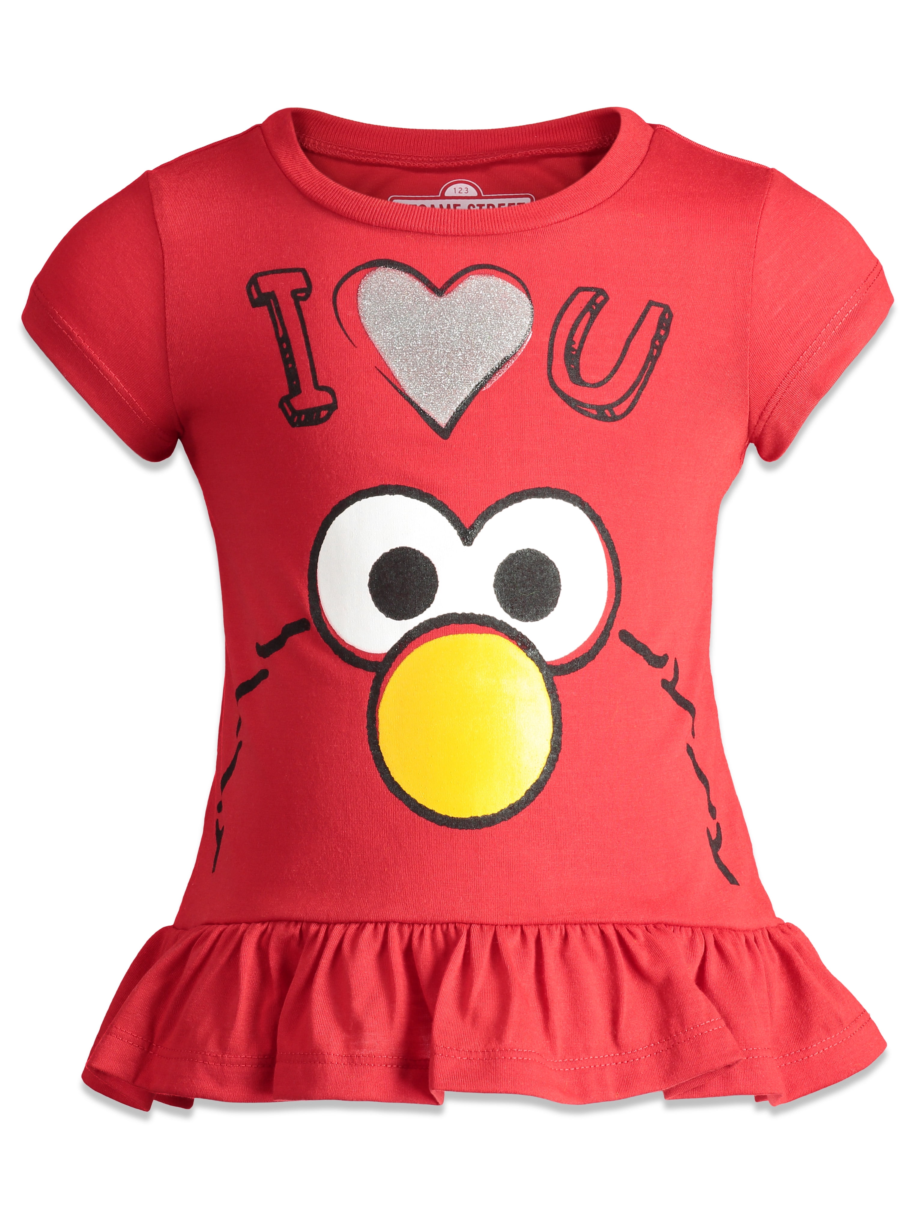 Sesame Street Elmo Toddler Girls Ruffle Tunic Shirt & Leggings Clothing Set 2T
