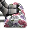 thumbnail image 3 of Flowers Foot Rest, Floral Theme Botanical Illustration Pink and Purple Roses Along Green Leaves, Non-Slip Backing Adjustable Ergonomic Memory Foam Leg Support for Office, Multicolor, by Ambesonne, 3 of 5