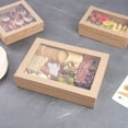 thumbnail image 3 of Cater Tek Rectangle Kraft Paper Catering Box - with Window Lid - 14 1/4" x 10" x 3 1/4" - 100 count box, 3 of 10