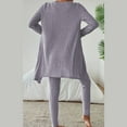 thumbnail image 5 of sususu Womens Lounge Set,Matching Set Knit Tracksuit Set with Comfortable Crewneck Top and Jogger Pants for a Soft Stretchy Outfit Ideal for Wear and Use Featuring Ribbed - Light Purple, 5 of 8