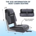 thumbnail image 2 of 2 Pack Boat Seats Low Back,Boat Seats Stainless Steel Screws Included,Fold-Down Fishing Boat Chair with Thickened Sponge Padding and Hinge for Sightseeing Boat,Speedboat, Canoe, 2 of 7