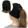 thumbnail image 6 of BEIPEGIN 2 Pack Ponytail Hat Messy Bun Beanie for Women Warm Trendy Soft Stretch Criss Cross Hat for Women Knit Hats for Women Winter Cute Winter Hats for Women, 6 of 7