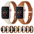 thumbnail image 2 of Sheepskin Strap for Apple Watch 10 Band 46mm 42mm 41mm 45mm 40mm 44mm Slim Leather Women Bracelet for iWAtch Series 8 7 se 6 5 Belt (dark brown,38mm 40mm 41mm), 2 of 7