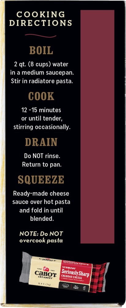 Cabot Farmers' Reserve Sharp Super Premium Cheddar Macaroni & Cheese with Organic Pasta, 11 oz Box, Shelf Stable
