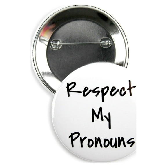 25 Pack - Respect My Pronouns Preferred Gender Pinback Button Badges 2.25 Inch